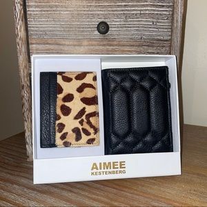 Aimee Kestenberg Gift Set with Leather Wallet and Leopard Card Holder